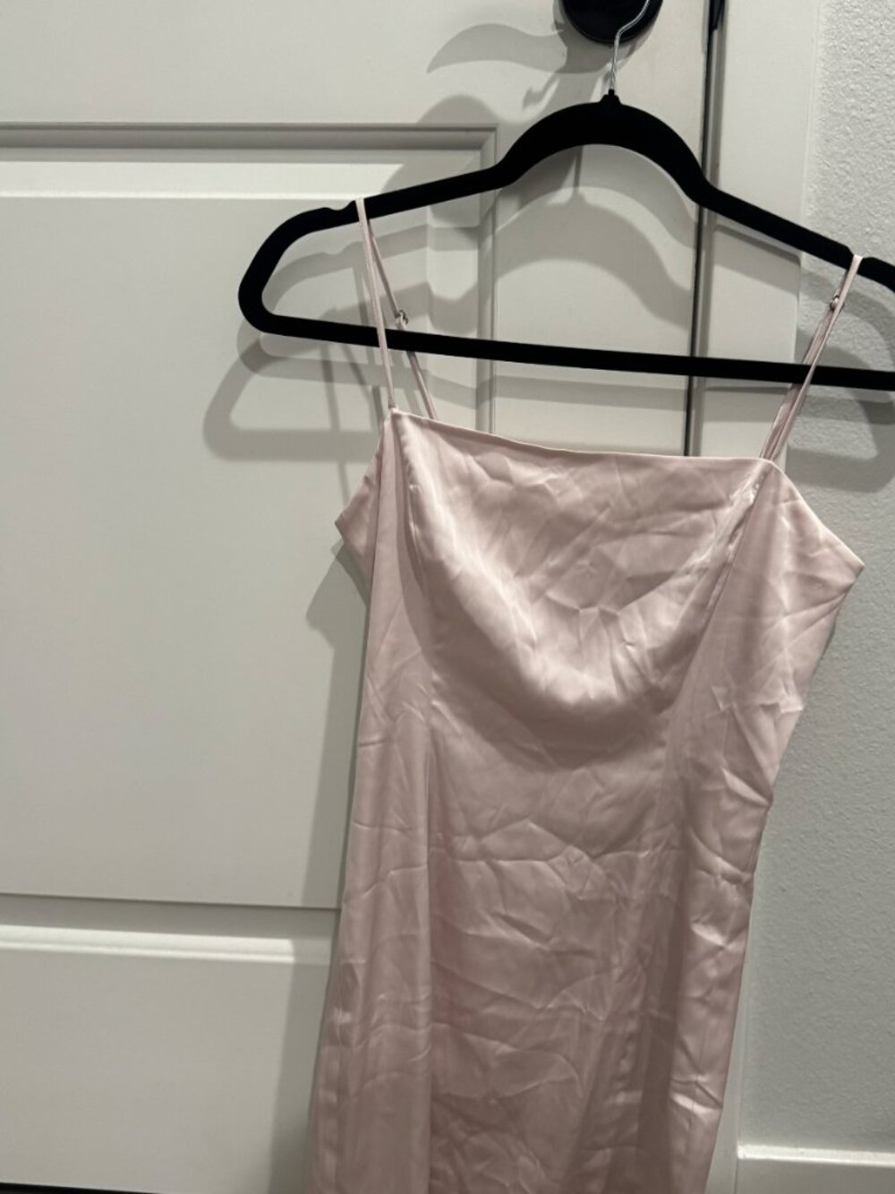 Aritzia sunday best shimmer dress in a champagne pink color